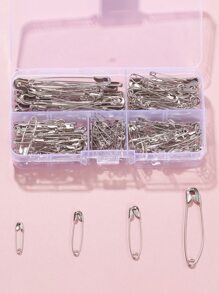 Khoảng 220 chiếc/hộp Ghim sắt nhiều kích cỡ dùng để làm đồ trang sức, hộp, túi xách, quần áo tự làm - Bạc - Xem 1