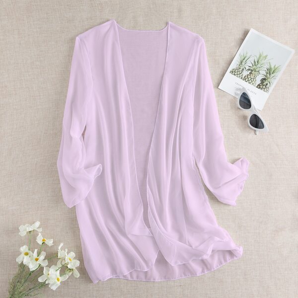 

Open Front Chiffon Kimono, Lilac purple