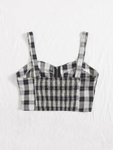 Top de tirantes con cremallera de cuadros - Multicolor - Ver 2