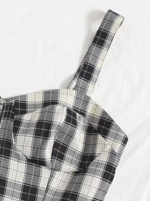 Top de tirantes con cremallera de cuadros - Multicolor - Ver 3