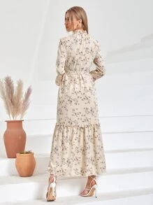 Mulvari Váy Ả Rập Viên lá sen Hoa Giải trí - Màu be - Xem 2