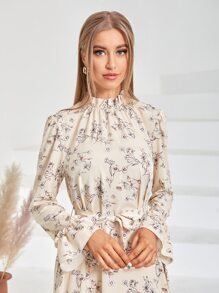 Mulvari Váy Ả Rập Viên lá sen Hoa Giải trí - Màu be - Xem 6