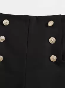 SHEIN Young Girl Double Breasted Shorts