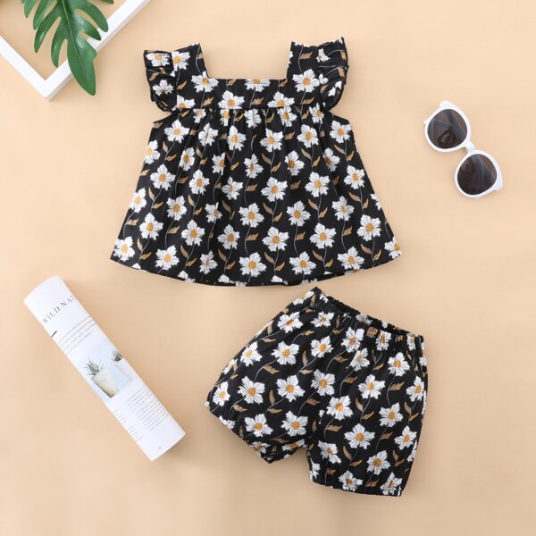 

Baby Girl Allover Floral Top & Shorts, Multicolor