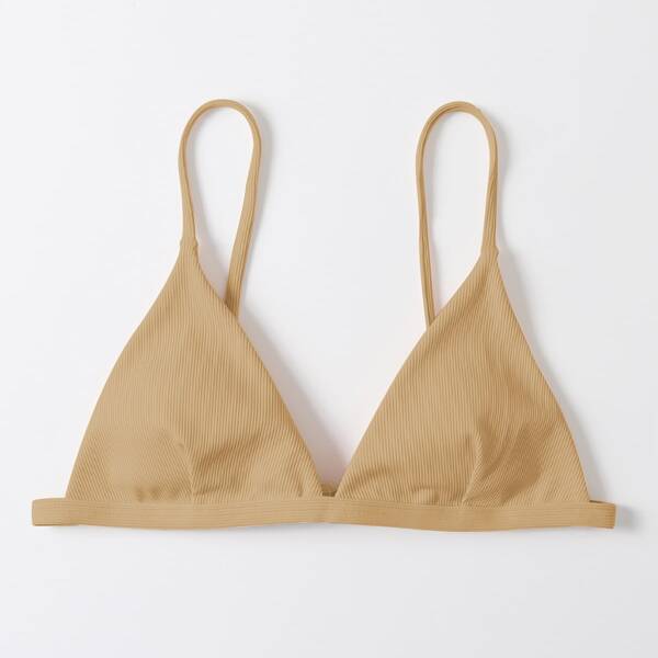 

Rib Triangle Bikini Top, Camel