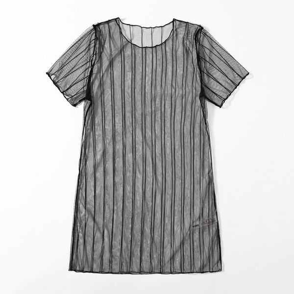 

Sheer Mesh Cover Up, Black
