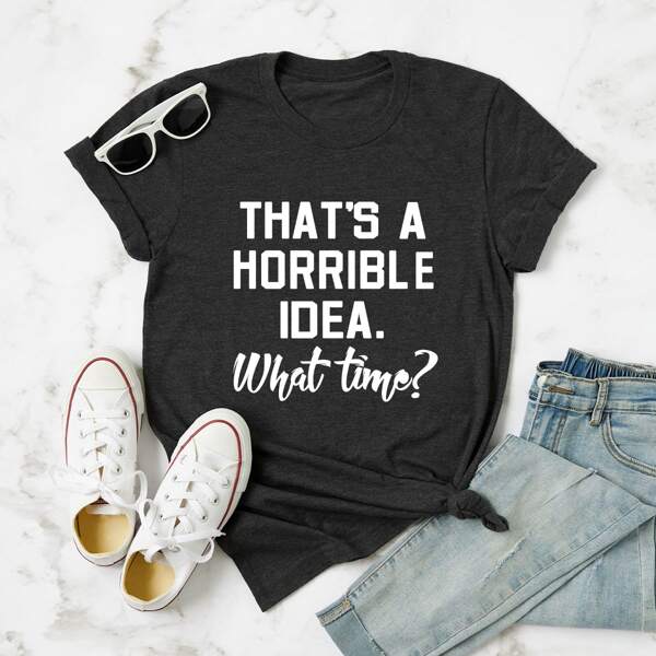 

Plus Slogan Graphic Tee, Dark grey