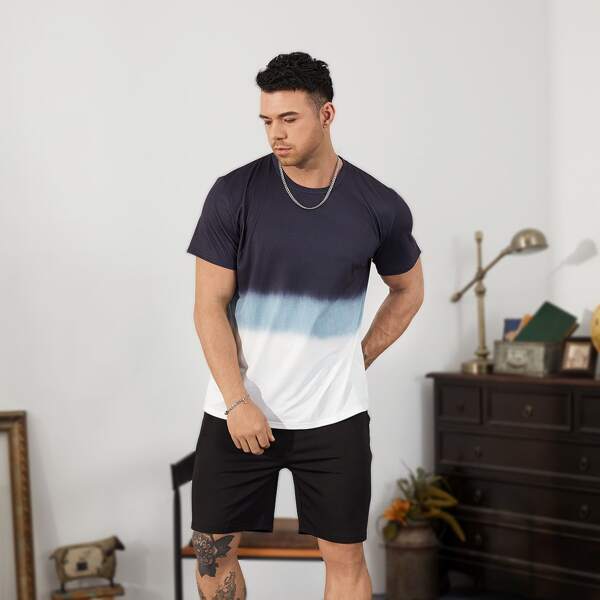 

Men Ombre Tee & Track Shorts, Multicolor