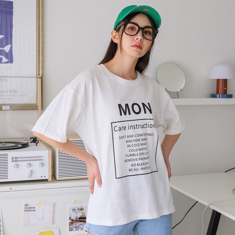 

Slogan Graphic Drop Shoulder Tee, White
