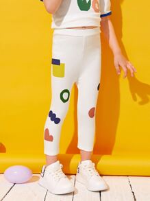 SHEIN 小女童卡通圖案緊身褲