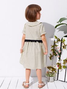 SHEIN Đầm bé gái Xù Sọc Dễ thương - Màu be - Xem 2