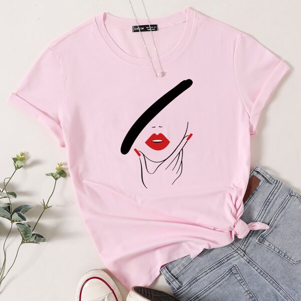 

Figure Graphic Tee, Baby pink