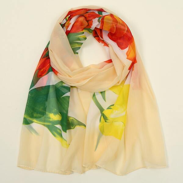 

Flower Print Scarf, Multicolor