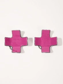 1pair Goth PU Studded Nipple Cover For Rave - Black - View 2