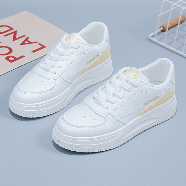 

Lace-up Front Low-top Skate Shoes, White