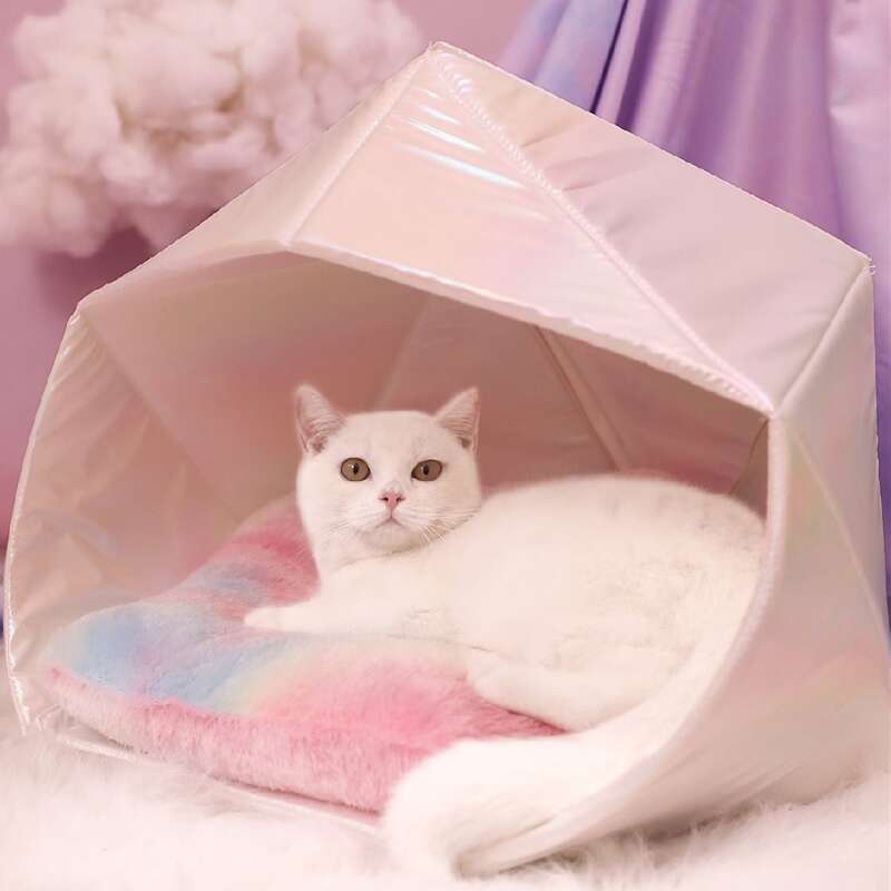 

Foldable Plush Pet Bed, Multicolor