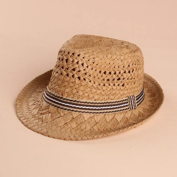 

Toddler Kids Hollow Out Straw Hat, Khaki