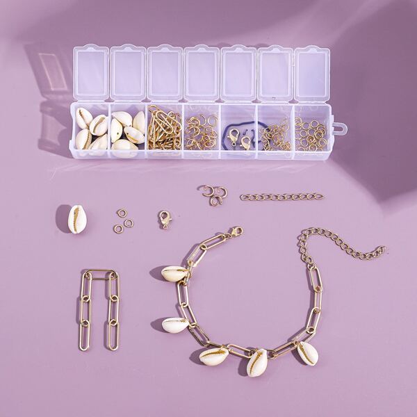 

1box Shell DIY Jewelry Accessory Set, Gold