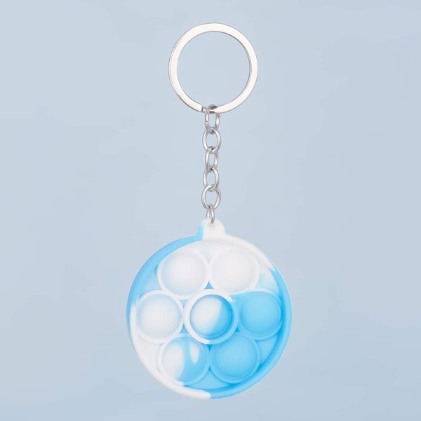 

Creative Stress Relief Keychain, Blue and white