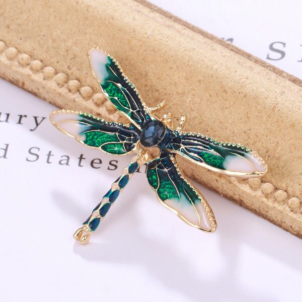 

Dragonfly Design Brooch, Multicolor