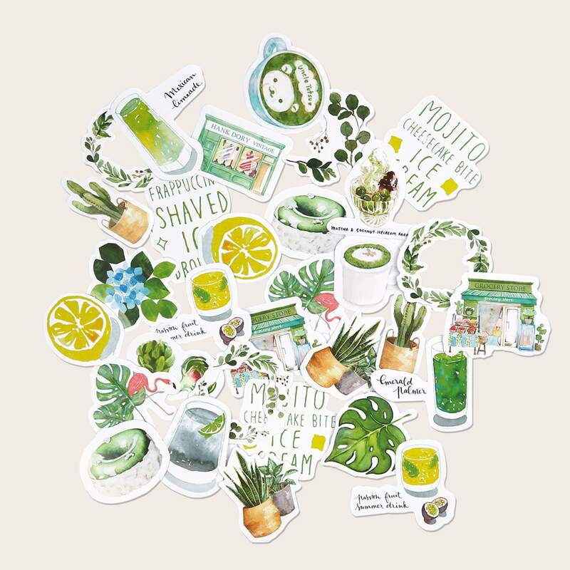 

46pcs Plants Pattern Sticker, Multicolor