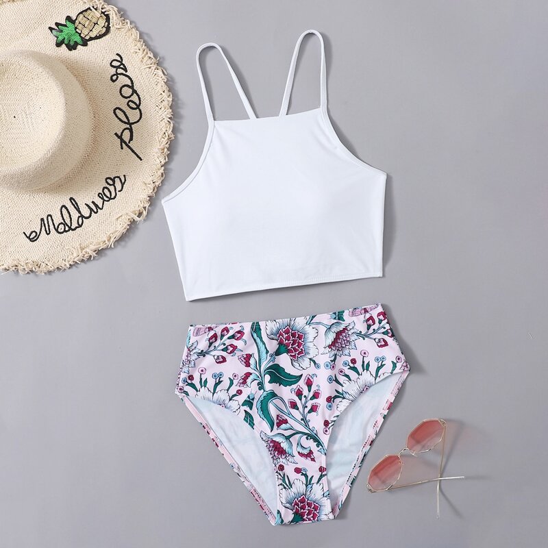 

Floral Print Bikini Swimsuit, Multicolor