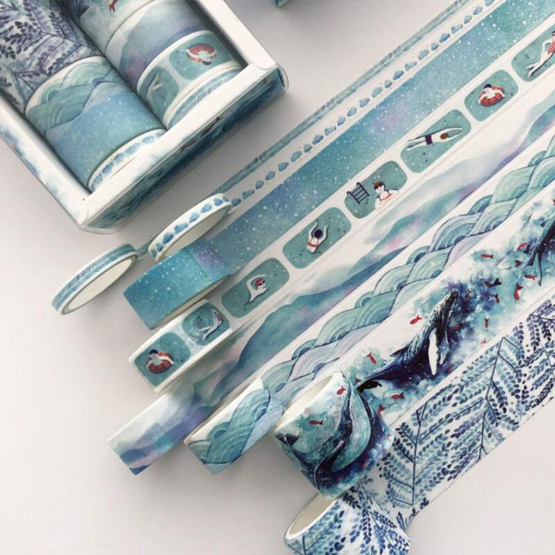 

8rolls Mixed Pattern Random Decorative Tape, Multicolor