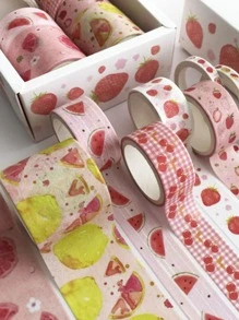 8入组套可愛和紙裝飾膠帶套裝DIY工藝品裝飾粘合劑禮品包裝剪貼簿用品子彈日記本規劃師派對裝飾品 - 彩色 - 查看 2