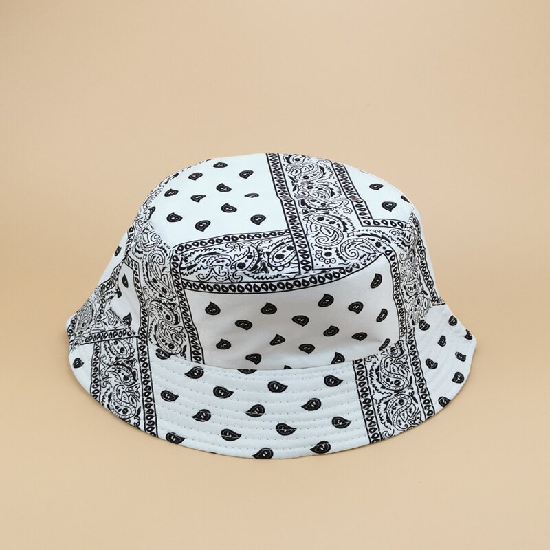 

Paisley Print Bucket Hat, Black and white