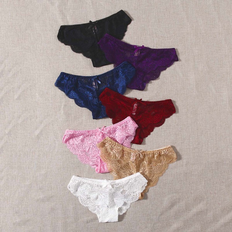 

7pack Scallop Floral Lace Panty Set, Multicolor