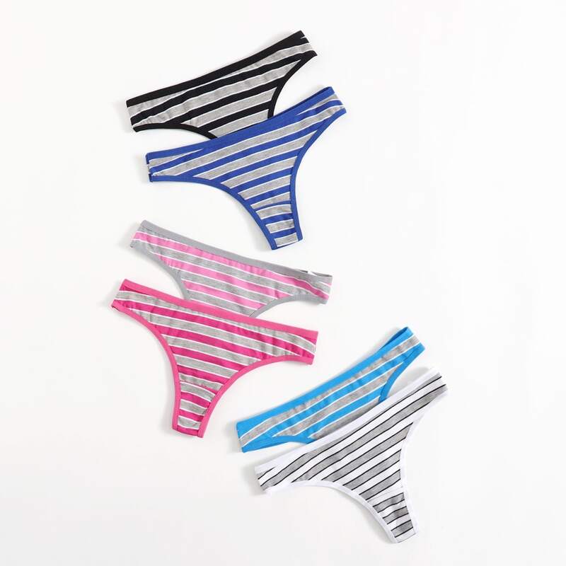 

6pack Striped Panty Set, Multicolor