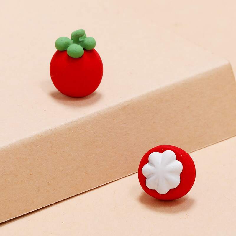 

Fruit Stud Earrings, Red