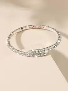 水鑽裝飾手鐲 - 銀色 - 查看 1