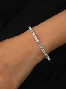 水鑽裝飾手鐲 - 銀色 - 查看 2