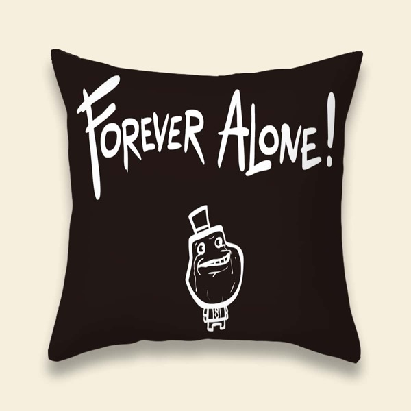

Slogan Graphic Cushion Cover Without Filler, Black and white