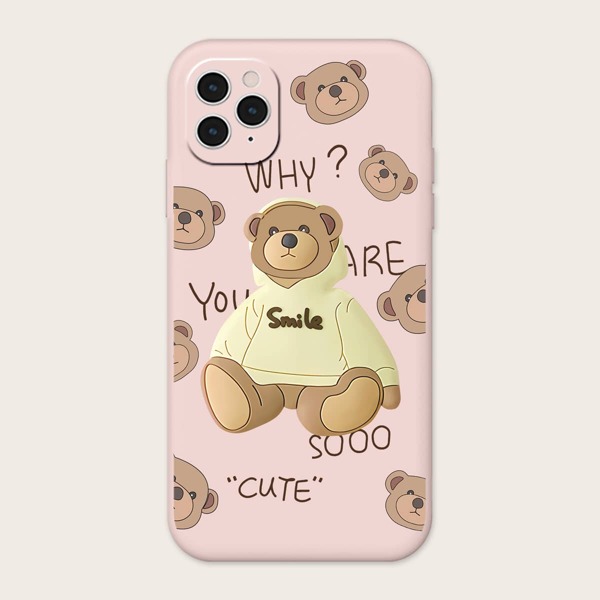 

Cartoon Bear Phone Case, Pink
