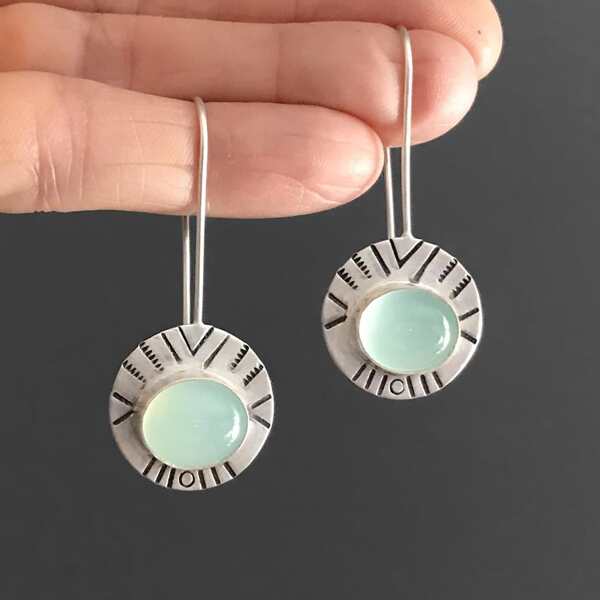 

Gemstone Decor Earrings, Green