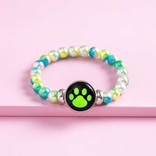 

Girls Paw Print Bracelet, Multicolor