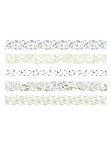 5卷植物圖案裝飾膠帶 - 彩色 - 查看 2