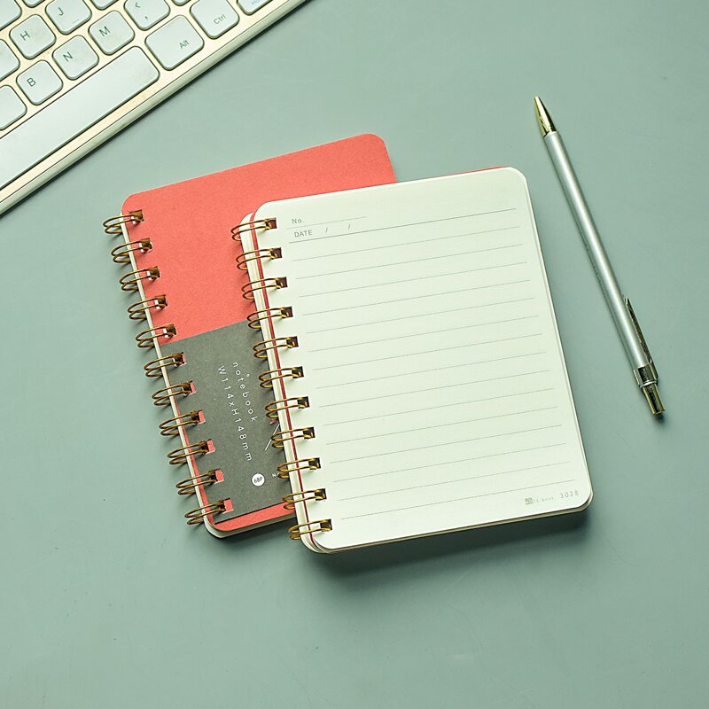 

1pc Mini Spiral Notebook, Red