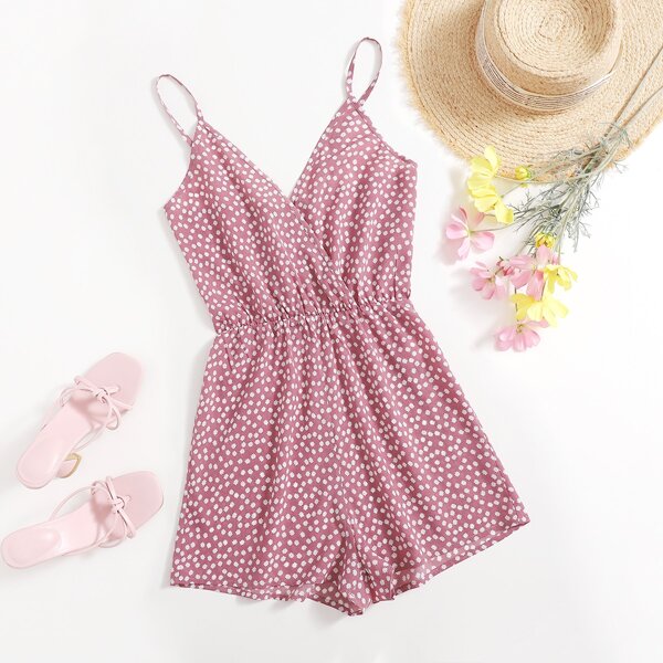 

Ditsy Floral Cami Romper, Dusty pink