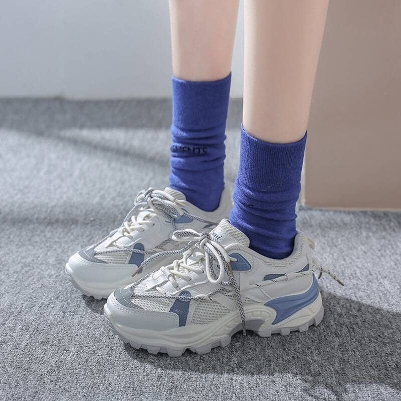 

Tie Back Lace-up Mesh Chunky Sneakers, White