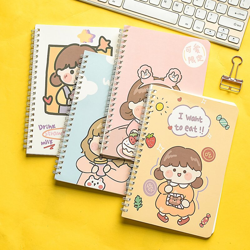 

1pc Cartoon Graphic Random Spiral Notebook, Multicolor