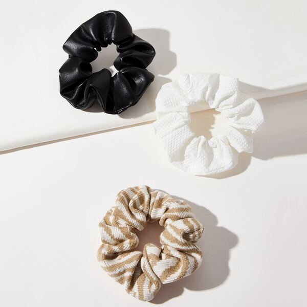 

3pcs Minimalist Scrunchies, Multicolor