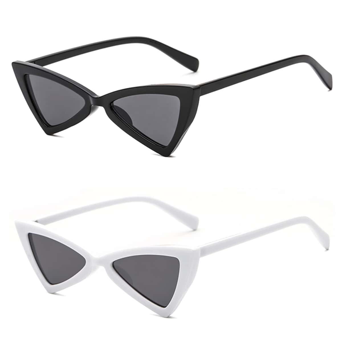 

2pcs Triangle Frame Sunglasses, Multicolor