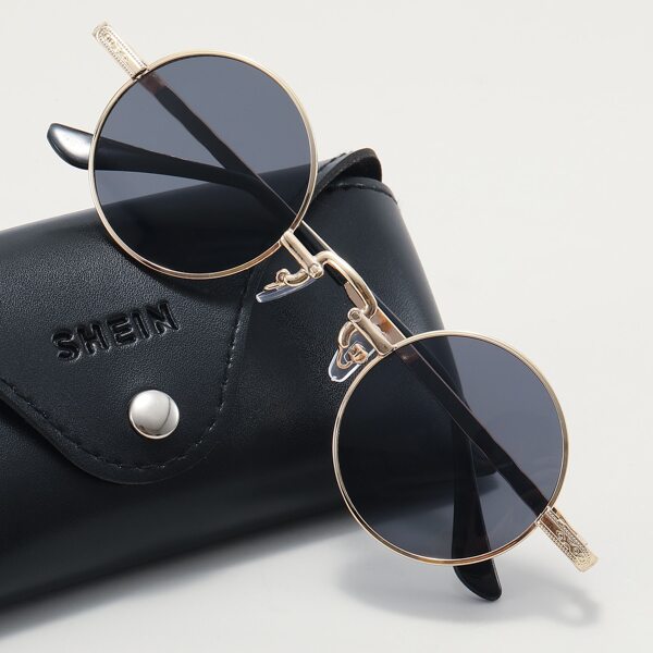 

Men Round Frame Sunglasses, Black