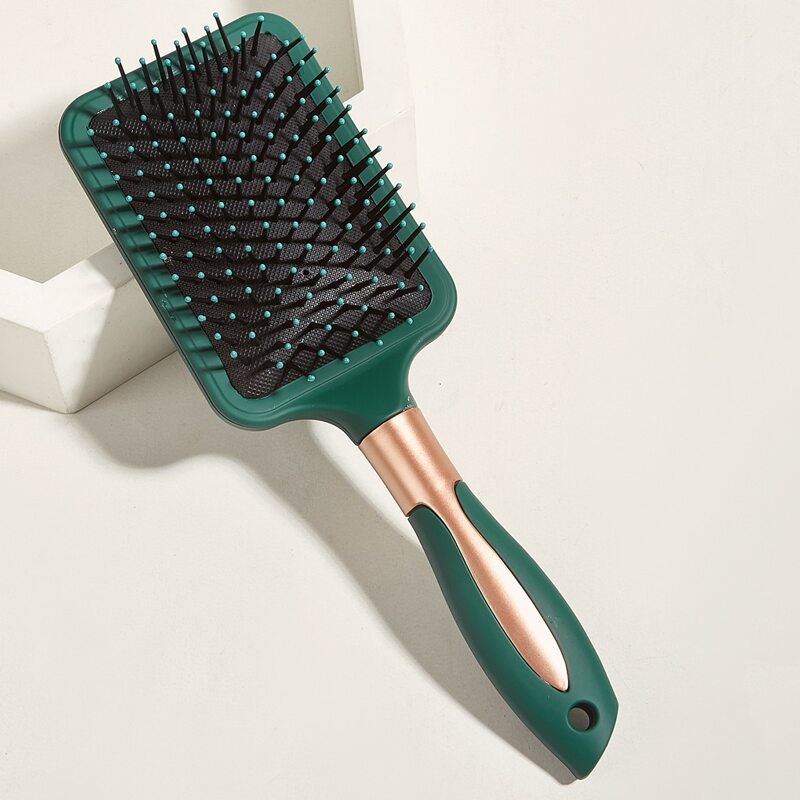 

1pc Rectangle Hair Brush, Green