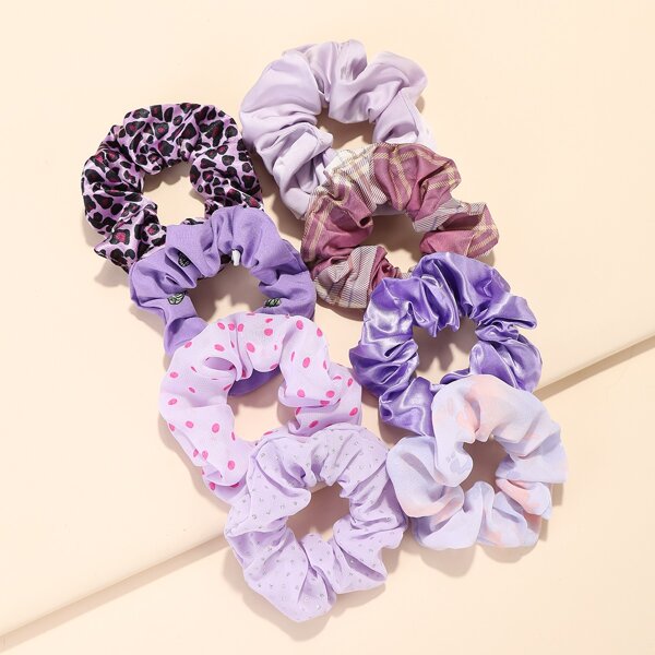 

8pcs Graphic Scrunchies, Multicolor