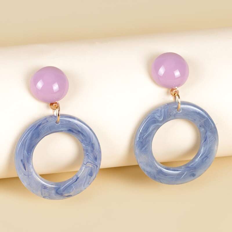 

Ring Design Drop Earrings, Multicolor