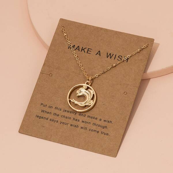 

Round Pendant Necklace, Gold
